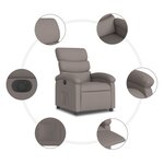 vidaXL Fauteuil inclinable électrique Taupe Tissu
