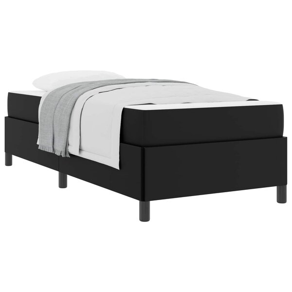 vidaXL Cadre de lit avec matelas Noir 90 x 200 cm tissu