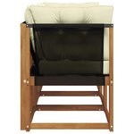 vidaXL Canapé d’extérieur milieu et coin avec coussin 3 Pièce Naturel