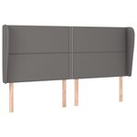 vidaXL Tête de lit avec oreilles Gris 203x23x118/128 cm Similicuir