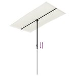 vidaXL Parasol de jardin avec mât en aluminium 180x110 cm blanc sable