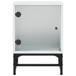vidaXL Table de chevet avec porte en verre blanc 35x37x50 cm