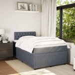 vidaXL Sommier à lattes de lit et matelas Gris foncé 120x200cm Velours