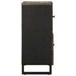 vidaXL Buffet noir 80x33x75 cm bois massif de manguier