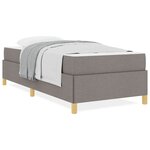 vidaXL Lit à ressorts Taupe et Marron et Blanc 80 x 200 cm tissu