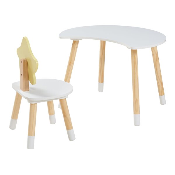 Bureau table poste de travail 44 x 60 x 50 cm pour enfant avec chaise blanc 03_0009062