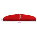 vidaXL Tapis d'escalier auto-adhésifs 15 Pièces Rouge 80 x 24 5 x 3 5 cm