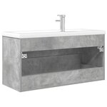 vidaXL Ensemble de meubles de salle de bain 2 Pièces gris béton