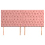 vidaXL Tête de lit Rose 200x7x118/128 cm Velours