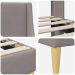 vidaXL Cadre de lit avec tête de lit Taupe 90 x 200 cm tissu
