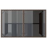 vidaXL Table de jardin avec dessus en verre marron 110x68x70 cm rotin