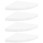 vidaXL Étagères d'angle flottantes 4Pièces blanc brillant 35x35x3 8cm MDF