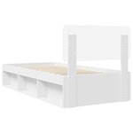 vidaXL Cadre de lit avec tête de lit Blanc 100 x 200 cm Pin massif