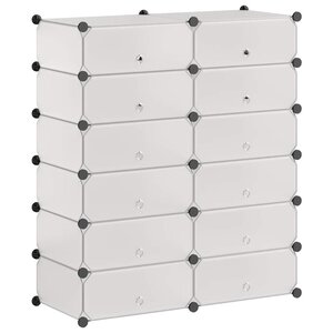 vidaXL Armoire à chaussures avec 12 compartiments Blanc