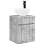 vidaXL Meuble de lavabo mural Gris béton 39 x 35 x 63 cm