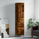 vidaXL Buffet haut Chêne fumé 34 5x34x180 cm Bois d'ingénierie