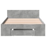vidaXL Cadre de lit et tiroir gris béton 90x200 cm bois d'ingénierie
