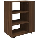 vidaXL Armoire roulante Chêne marron 60x35x75 cm Bois d'ingénierie