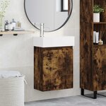 vidaXL Meuble de salle de bain avec robinet Chêne fumé