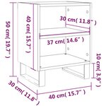 vidaXL Table de chevet chêne fumé 40x30x50 cm bois d'ingénierie
