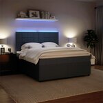 vidaXL Sommier à lattes de lit et matelas Gris foncé 180x200cm Velours