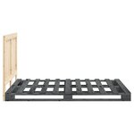 vidaXL Cadre de lit sans matelas gris 140x200 cm bois massif de pin