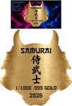 Monnaie SAMURAI MASK Shaped 1/1000 Oz Medaille Or (PRÉCOMMANDE)