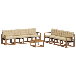 vidaXL Ensemble de canapés d'extérieur 9 Pièces Naturel et Beige