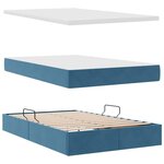 vidaXL Lit avec rangement et matelas Bleu foncé 120 x 200 cm Velours