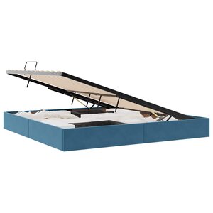 vidaXL Cadre de lit ottoman Bleu foncé 200 x 200 cm Velours