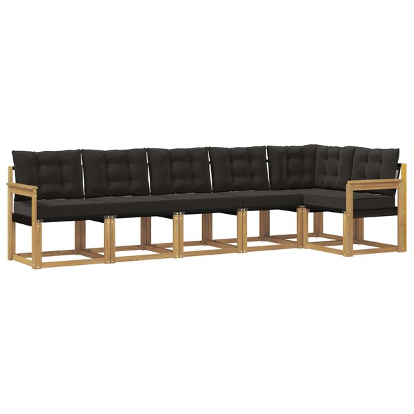 vidaXL Ensemble de canapés d'extérieur 6 Pièces Blanc et noir