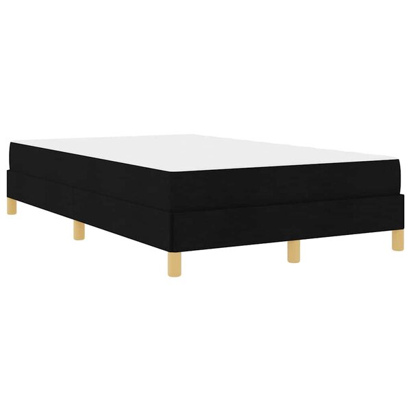 vidaXL Lit à ressorts Noir  Marron 120 x 200 cm Tissu  Bois Engineered