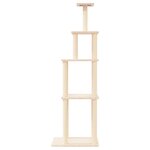 vidaXL Arbre à chat avec griffoirs en sisal crème 183 cm