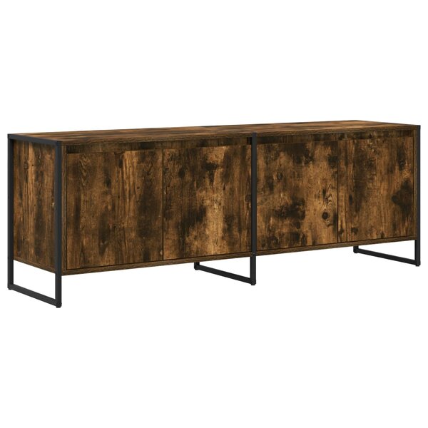 vidaXL Meuble TV Chêne Fumé 140 x 36 x 49.5 cm Bois d'ingénierie