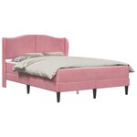 vidaXL Cadre de lit avec tête de lit Rose 140 x 200 cm Velours