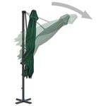 vidaXL Parasol en porte-à-faux et mât en aluminium 250x250 cm Vert