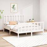 vidaXL Cadre de lit Blanc Bois de pin massif 140x200 cm