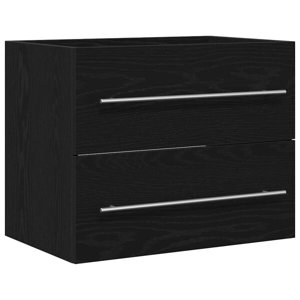 vidaXL Meuble de salle de bain avec lavabo chêne noir 60x38 5x48 cm