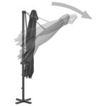 vidaXL Parasol de jardin en porte-à-faux et poteau en aluminium