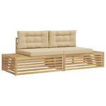 vidaXL 2 pc Ensemble de canapés d'extérieur Polyester Blanc