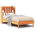 vidaXL Lit bibliothèque sans matelas cire marron 90x200 cm pin massif