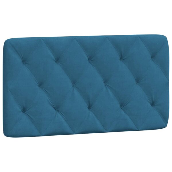vidaXL Coussin de tête de lit bleu 100 cm velours
