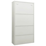 Armoire de bureau design moderne idéale rangement dossiers 90 x 40 x 180 cm en acier gris clair 02_0046807