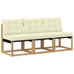 vidaXL 3 pc Sofa de milieu extérieur Blanc