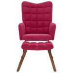 vidaXL Chaise à bascule avec repose-pied rouge bordeaux velours