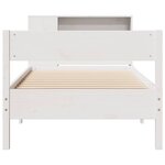 vidaXL Lit bibliothèque sans matelas blanc 90x200cm bois de pin massif