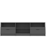 vidaXL Meuble TV noir 150x33 5x45 cm bois d'ingénierie