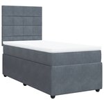 vidaXL Sommier à lattes de lit et matelas Gris foncé 80x200 cm Velours