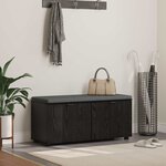 vidaXL Banc d'entrée avec coussin Chêne noir 100 x 38 x 46 cm