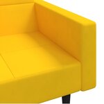 vidaXL Canapé-lit à 2 places avec deux oreillers Jaune Velours